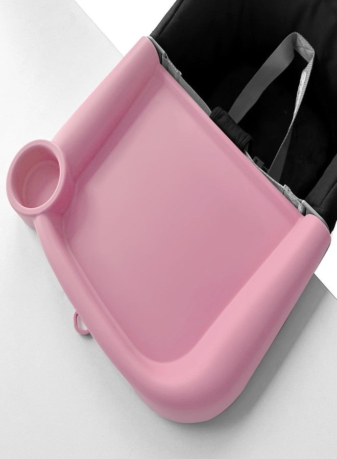 FAILUN Silicone Baby Dining Tray Compatible with Inglesina Fast Table Chair & Other Hook-On High Chairs,Portable Clip-On Fast Table Chair Baby Tray, Dishwasher Safe & BPA Free (Pink) - Image 1